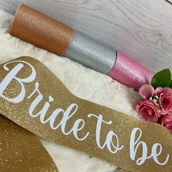 Personalised Bride to be Glitter Sash, Future Mrs Sash, Hen Party Sash, Birthday Sash, Party Sash, Baby Shower