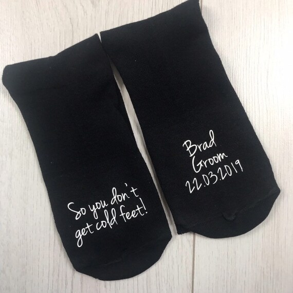 Groom Socks so You Dont Get Cold Feet Socks Wedding Socks Etsy