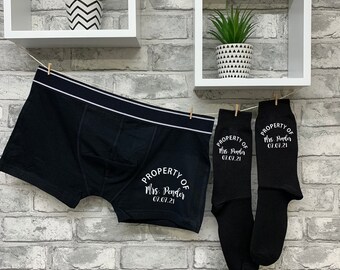 2nd Anniversary personalised boxers for cotton anniversaries, mens boxers, personalised boxers, wedding socks, 2nd anniversary, husband gift