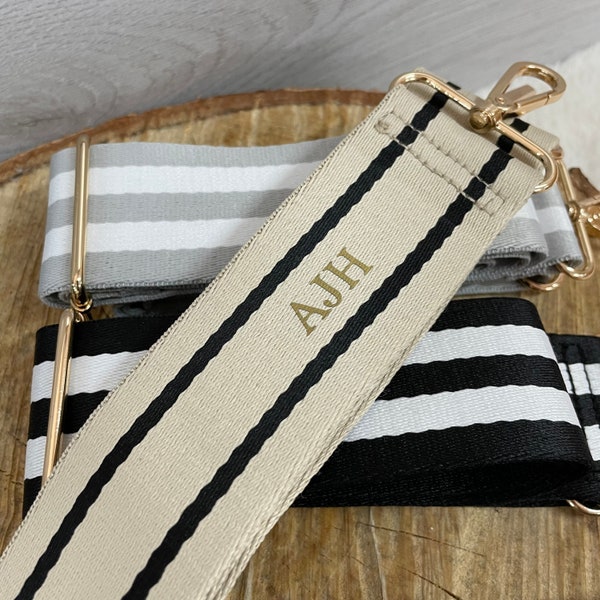 Personalised Bag Strap, Crossbody Bag, Boutique Bag, Detachable Strap, Boutique Bag, Black Strap, Grey Strap, Cream Strap