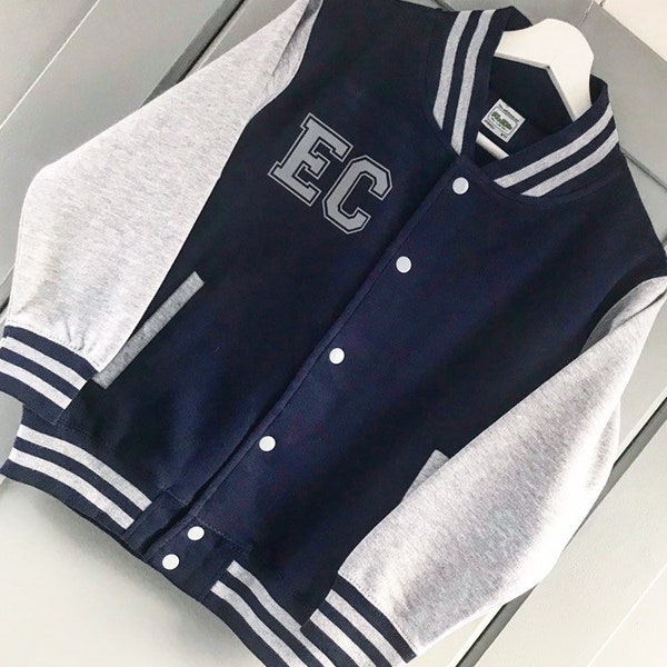 Varsity jacket personalised with initials and names