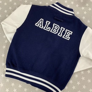 Varsity jacket personalised with initials and names