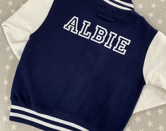 Varsity jacket personalised with initials and names