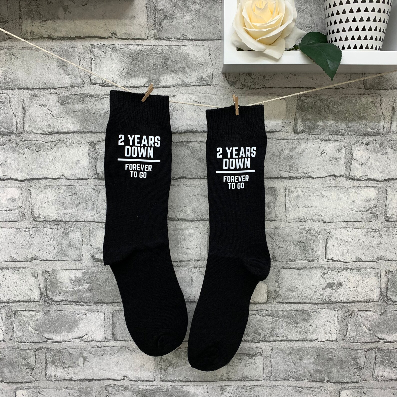 2nd Anniversary Personalised Socks for Cotton Anniversaries Etsy UK