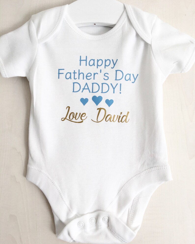 personalised fathers day baby vest