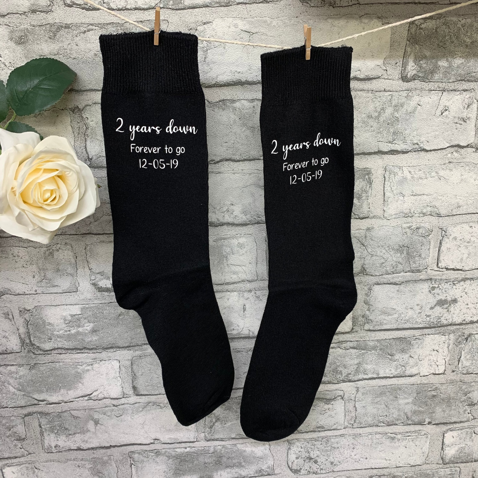 2nd Anniversary Boxers and Socks Personalised for Cotton - Etsy UK