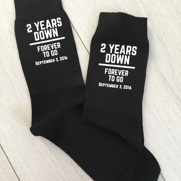 2nd Anniversary personalised socks for cotton anniversaries, mens socks, personalised socks, wedding socks, 2nd anniversary, ladies socks