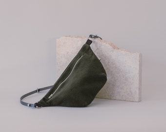 Bauchtasche • Cord • flaschengrün •