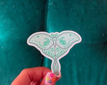 Luna Moth Sticker | Colorful Stickers | Laptop | Planner | Waterbottle | Green Sticker | Moon Moth | Fun | Whimsical | Durable