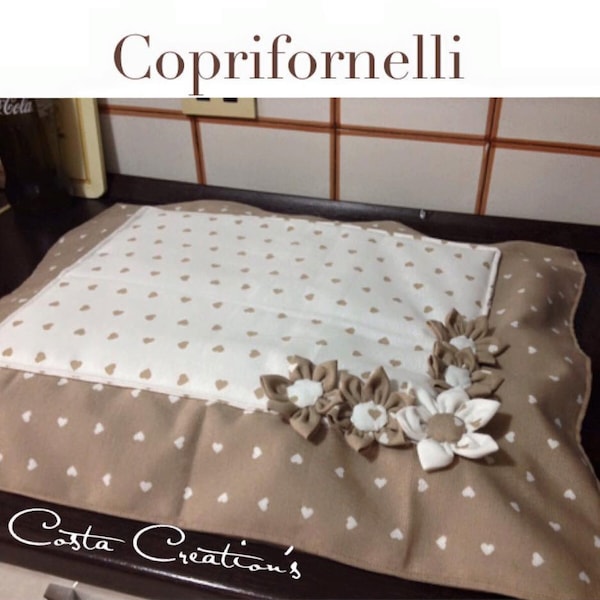 Copri fornelli, coprifornelli, copri piano cottura, copri fornelli in stoffa, copri fornelli shabby, piano cottura, fornelli, shabby chic