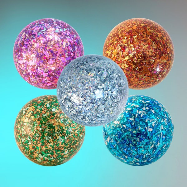 90/100mm glitterbomb contact stage balls - mondo holographic glitter spheres for contact + juggling flow