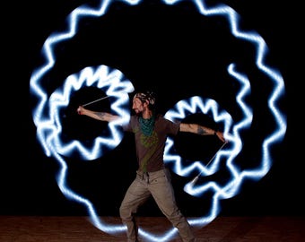 vision poi spin9 with FPC & pods - wireless control, multi-pixel LED poi w/ lifetime warranty