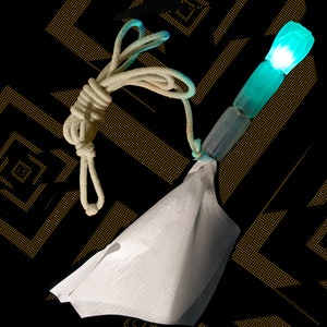 martial flowdart with capsule 2 light and braided cotton leash - Rope Dart Academy approved LED rope dart