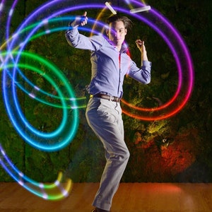 crystal poi lite v2 glowstringer-approved LED glowstick poi image 6