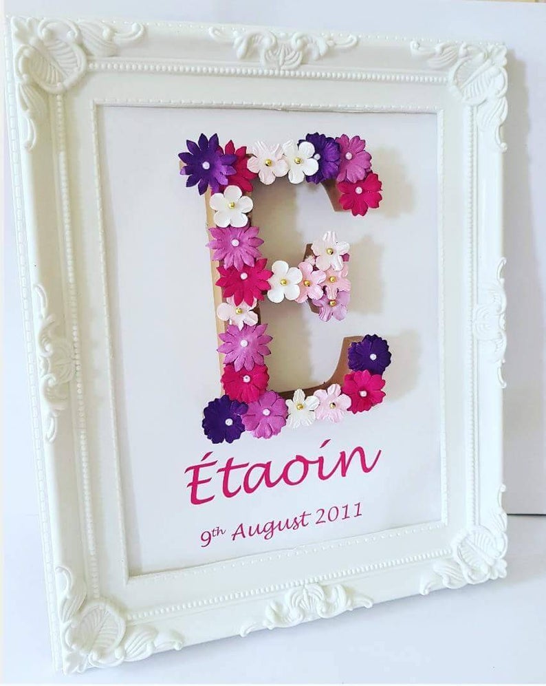 Personalised New baby frame baby girl frame nursery decor Etsy