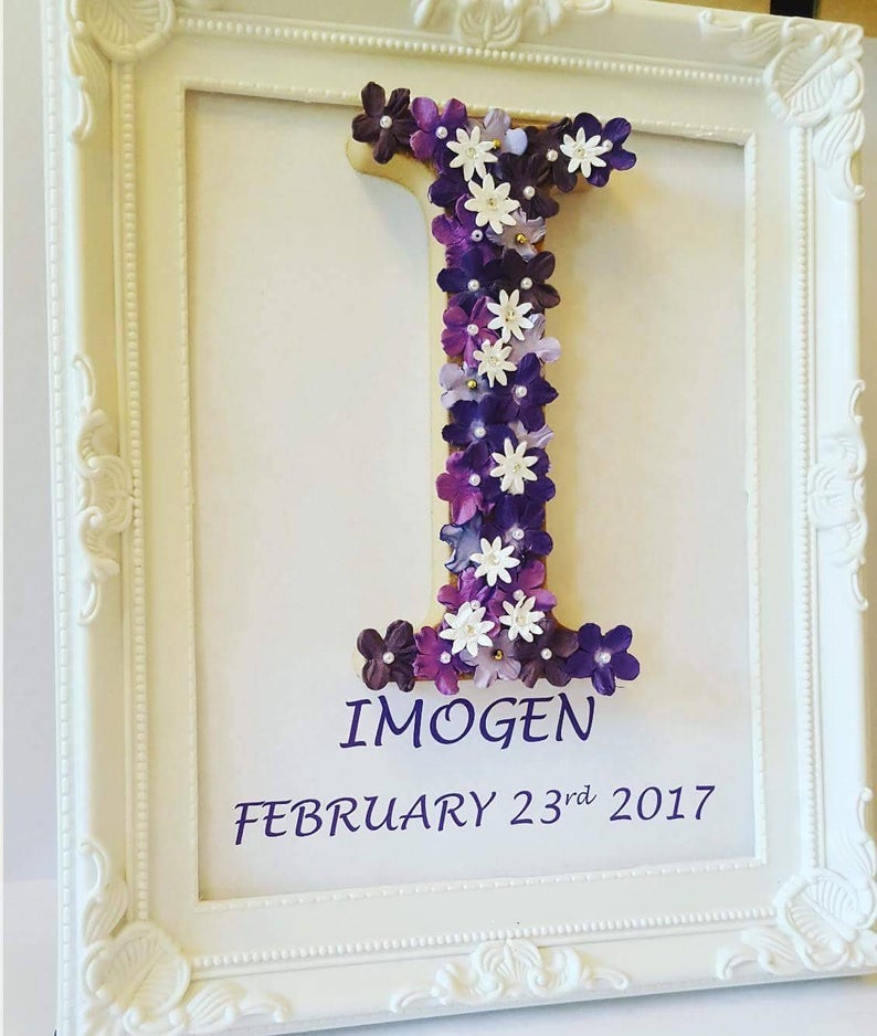 Personalised New baby frame baby girl frame nursery decor Etsy