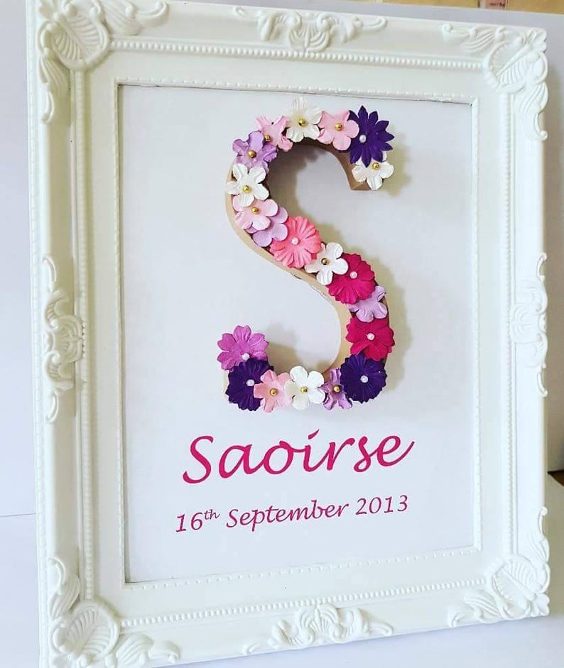 Personalised New baby frame baby girl frame nursery decor Etsy