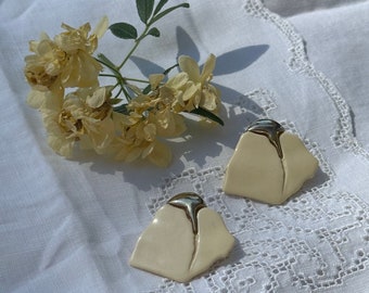 Statementoorbellen uit de jaren 80 • wit en zilver•