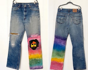 80s 517 levis •painted & patched• 32•