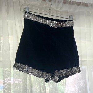 40s circus trapeze velvet and sequin shorts xs image 1