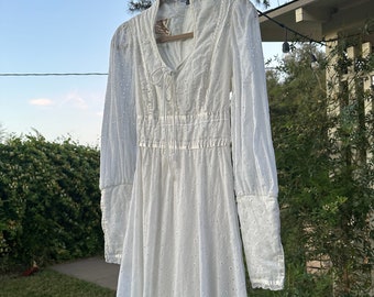 70s gunne sax eyelet prairie dress •small•