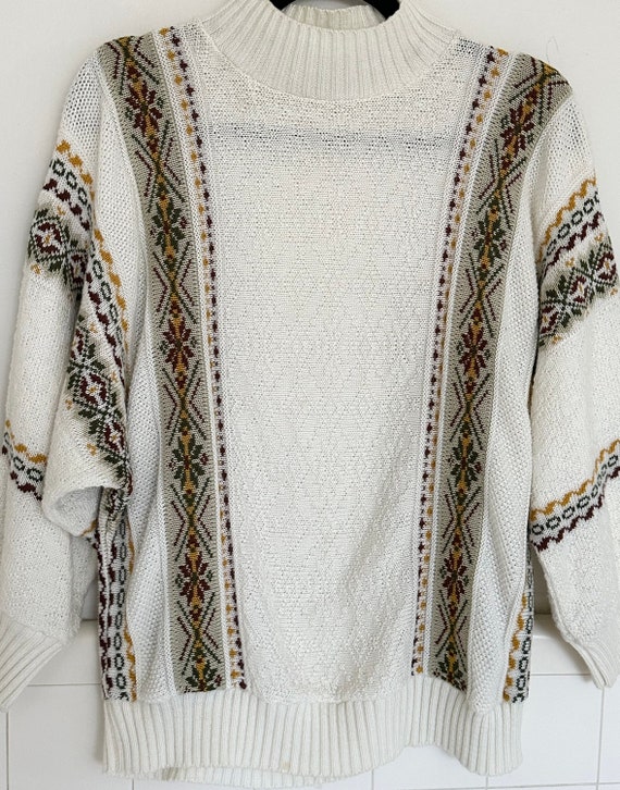70s grandpa printed sweater • medium• - image 3