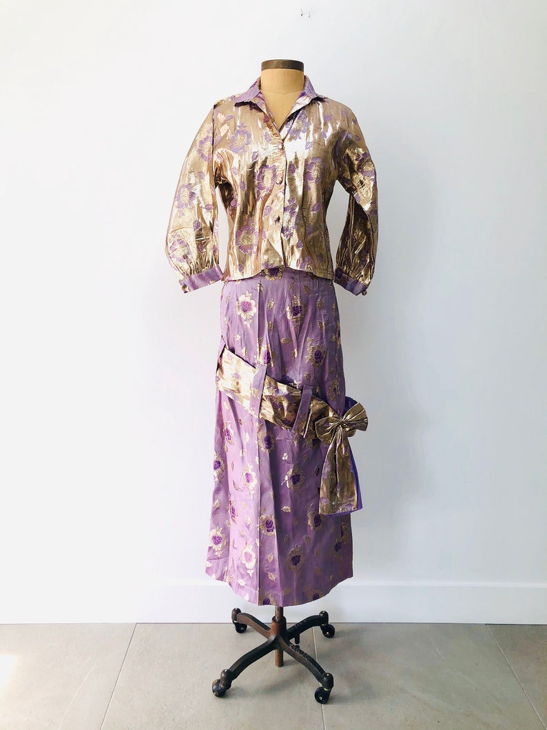 60s Lavender Metallic Suit
