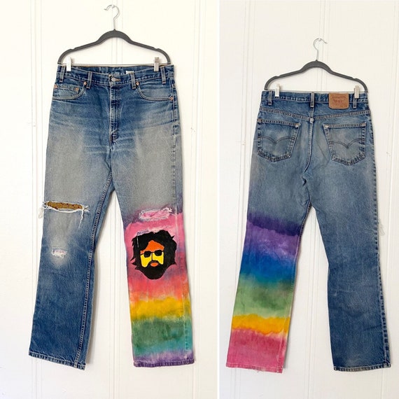 80s 517 levis •painted & patched• 32• - image 1