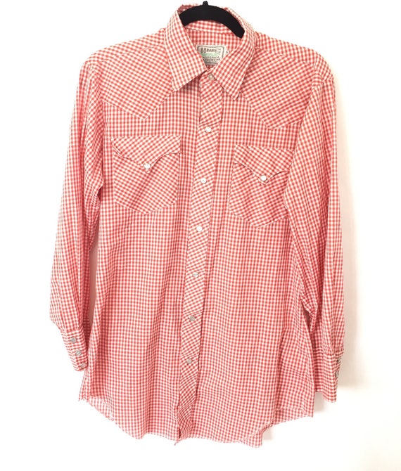 70s Gingham HbarC Western Button-down - Pearlescen