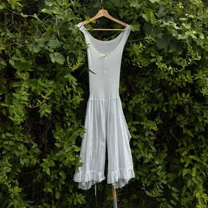 Edwardian Ribbed Cotton Knit Camisole & Bloomer Combination • sm•