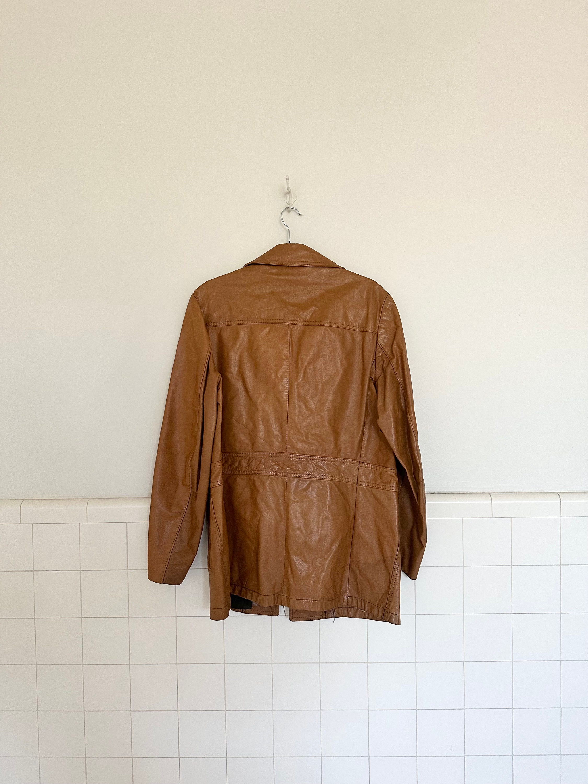 70s Reed Leather Jacket •medium• - Etsy