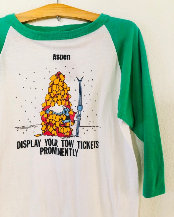 80s Aspen Ticket Baseball Shirt 80s Aspen Ticket Baseball Shirt