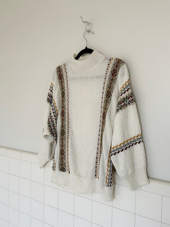 70s grandpa printed sweater • medium• - image 2