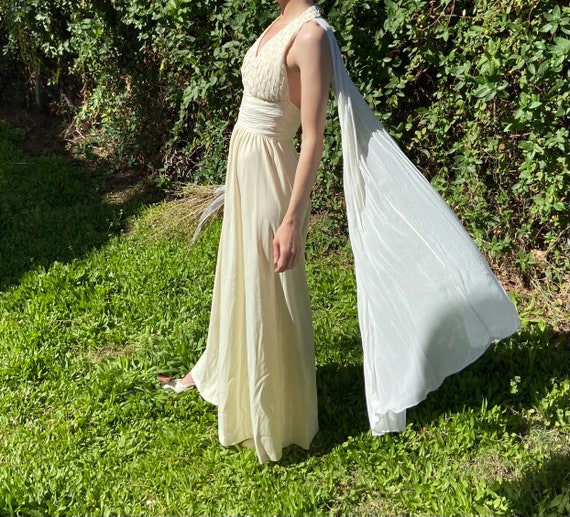 70s cape wedding dress •xs• - image 4