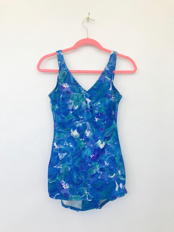 60s Floral One Piece •size 4/6•