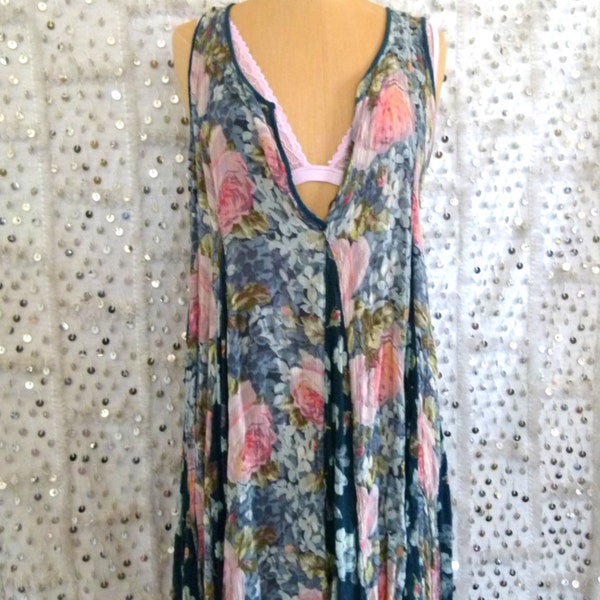 90s Oil Painting Dress- Paneled - Grunge - Steampunk