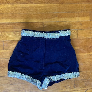 40s circus trapeze velvet and sequin shorts xs image 3