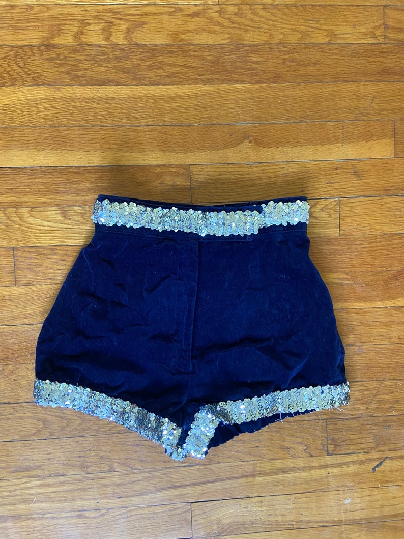 40s circus trapeze velvet and sequin shorts xs image 3