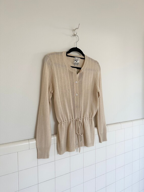 70s button down knit blouse •medium • - image 1