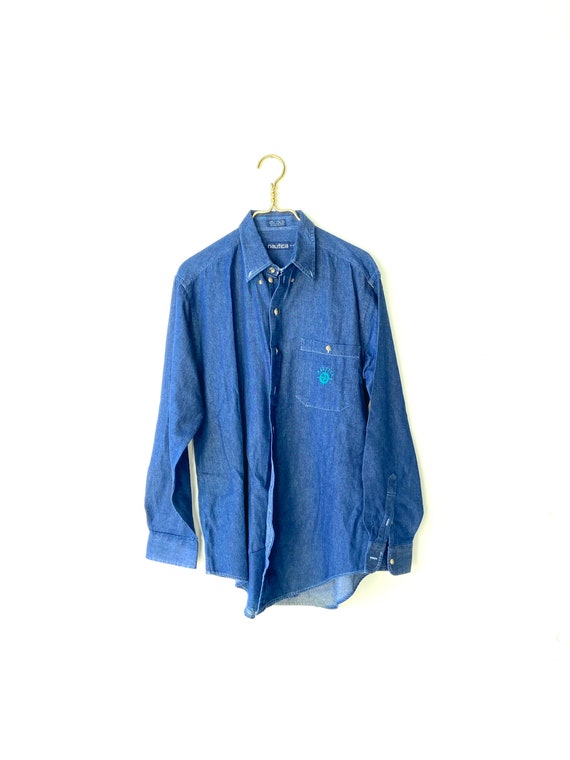 90s Nautica Jean Button Down ~ Size 16/35 - image 1