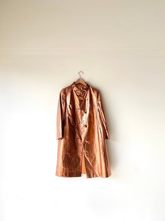 60s metallic rain coat•medium•