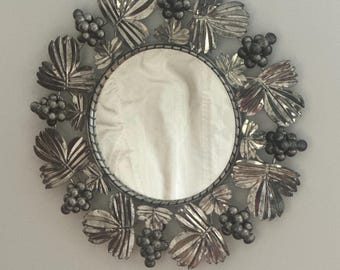 1950s Grapevine Italian Toleware Mirror