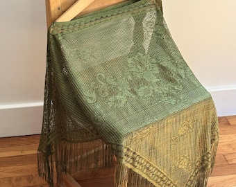 1990s Filet Fringed Poncho