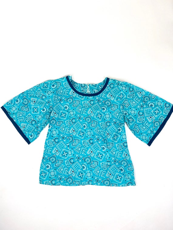 70s paisley bell sleeve top•m/l• - image 1