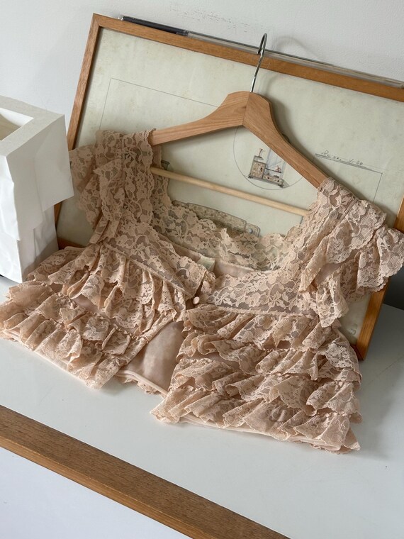 1960s Ruffled Lace Bolero• sm•