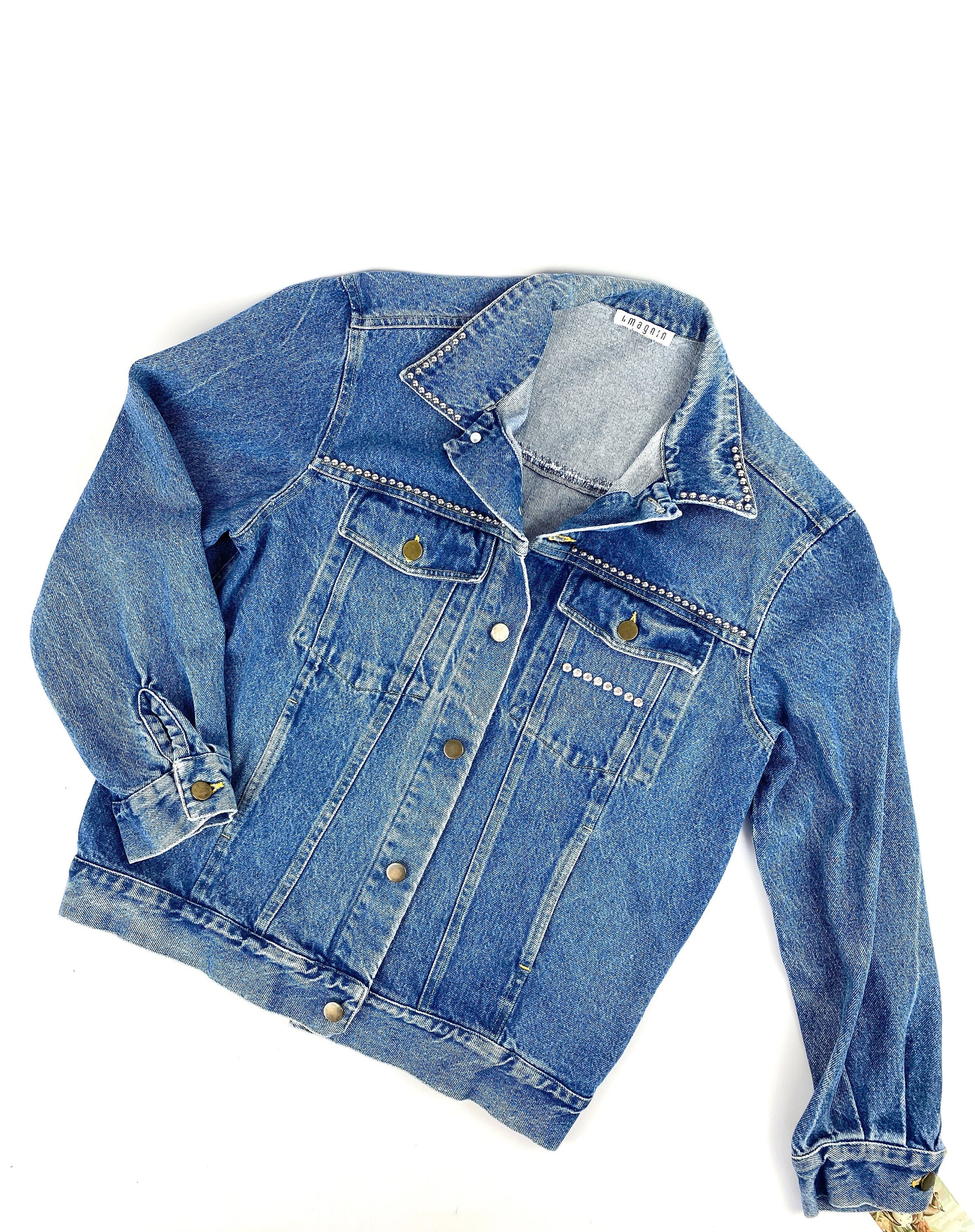 90s Denim Studded Jacketmedium I 