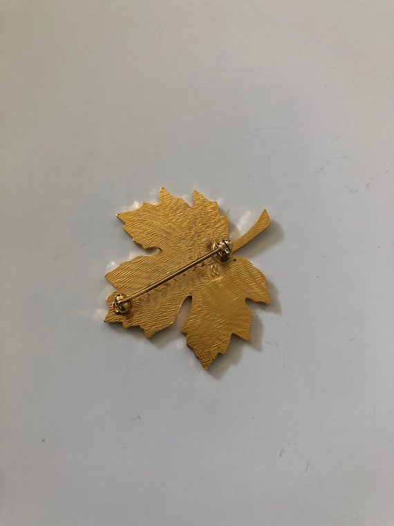 80s Autumn Leaf Brooch - image 3