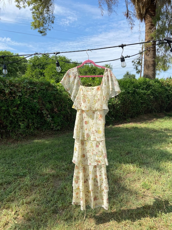 70s tiered cottagecore dress • xsmall•