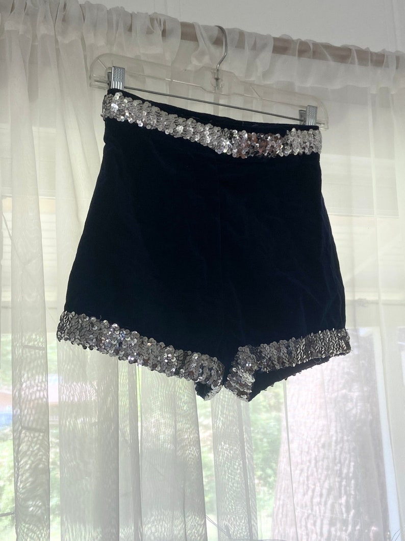 40s circus trapeze velvet and sequin shorts xs image 1