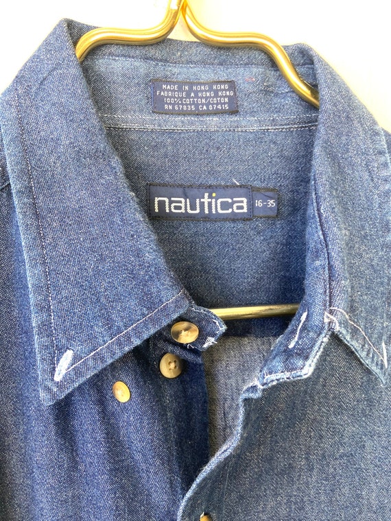 90s Nautica Jean Button Down ~ Size 16/35 - image 4